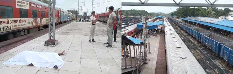 रेलवे स्टेशन के खंभे में चढ़कर युवक की आत्महत्या