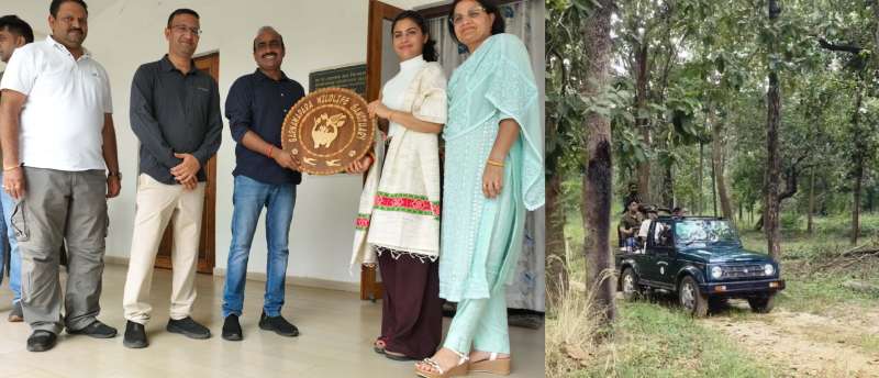 ओलंपियन मनु भाकर ने परिवार सहित बारनवापारा अभ्यारण्य का किया भ्रमण ओलंपियन मनु भाकर ने परिवार सहित बारनवापारा अभ्यारण्य का किया भ्रमण