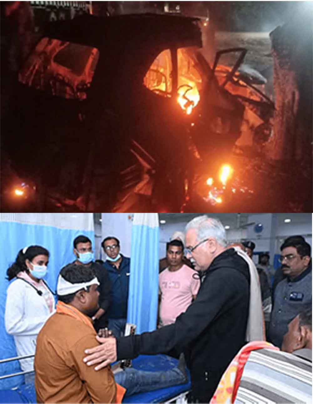 छत्तीसगढ़-दुर्ग में देर रात सड़क दुर्घटना में दो की मौत, 14 घायल अस्पताल में भर्ती छत्तीसगढ़-दुर्ग में देर रात सड़क दुर्घटना में दो की मौत, 14 घायल अस्पताल में भर्ती