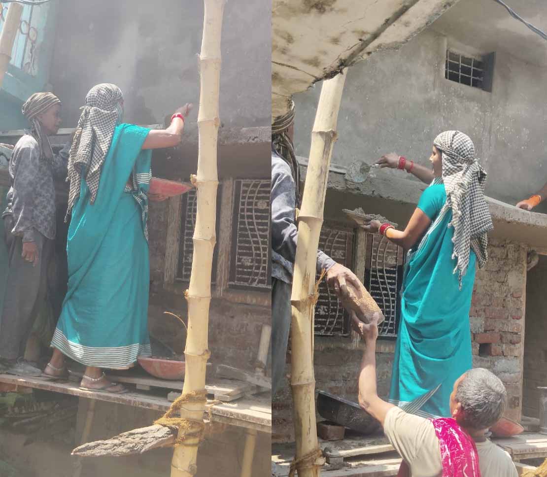 ईंट, सीमेंट गारों से अनीता के जीवन को मिल रही मजबूती