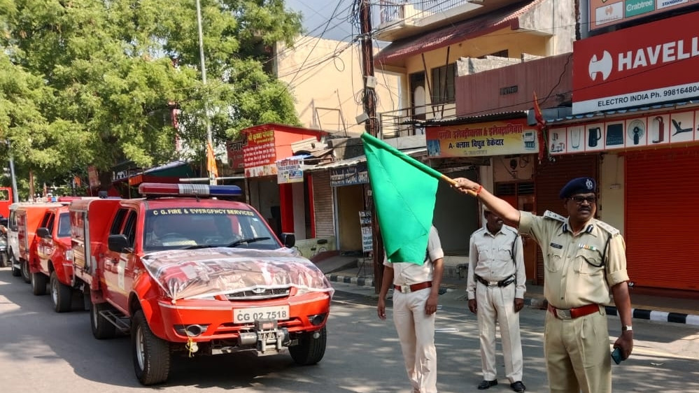 बिलासपुर : अग्नि सुरक्षा जागरूकता के लिए शहर में निकाली गई रैली