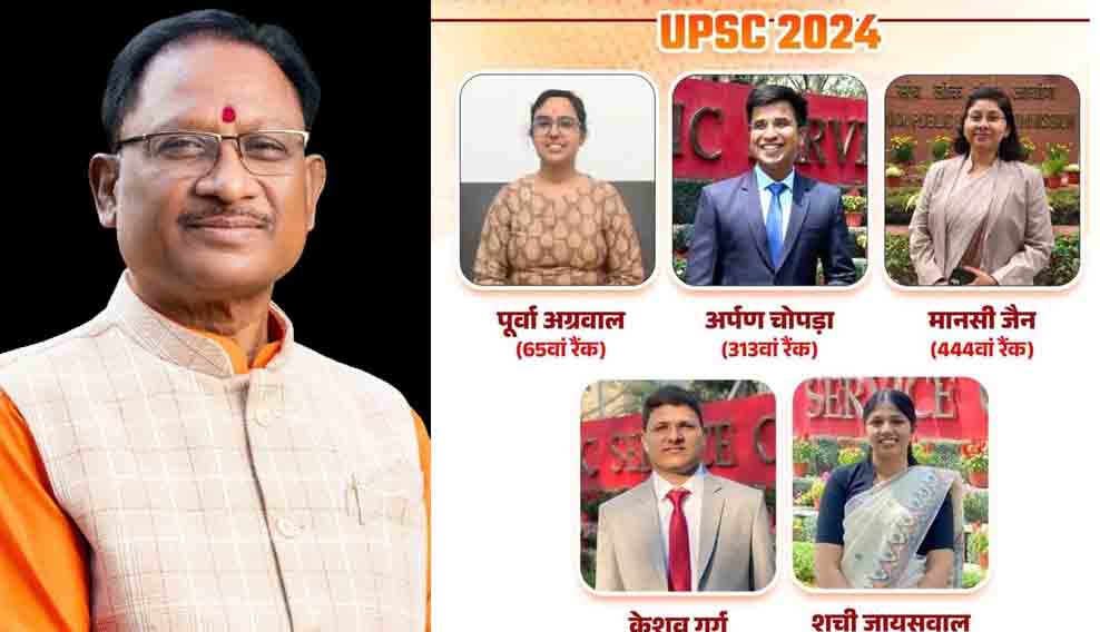 CG News: मुख्यमंत्री विष्णु देव साय ने संघ लोक सेवा आयोग की परीक्षा में चयनित छत्तीसगढ़ के सभी अभ्यर्थियों को हार्दिक बधाई और शुभकामनाएं दी… CG News: मुख्यमंत्री विष्णु देव साय ने संघ लोक सेवा आयोग की परीक्षा में चयनित छत्तीसगढ़ के सभी अभ्यर्थियों को हार्दिक बधाई और शुभकामनाएं दी…