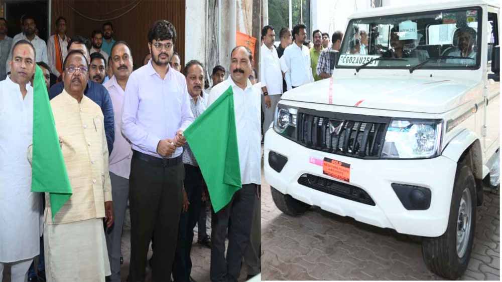 कृषि मंत्री नेताम ने 28 नए वाहनों को दिखाई हरी झंडी