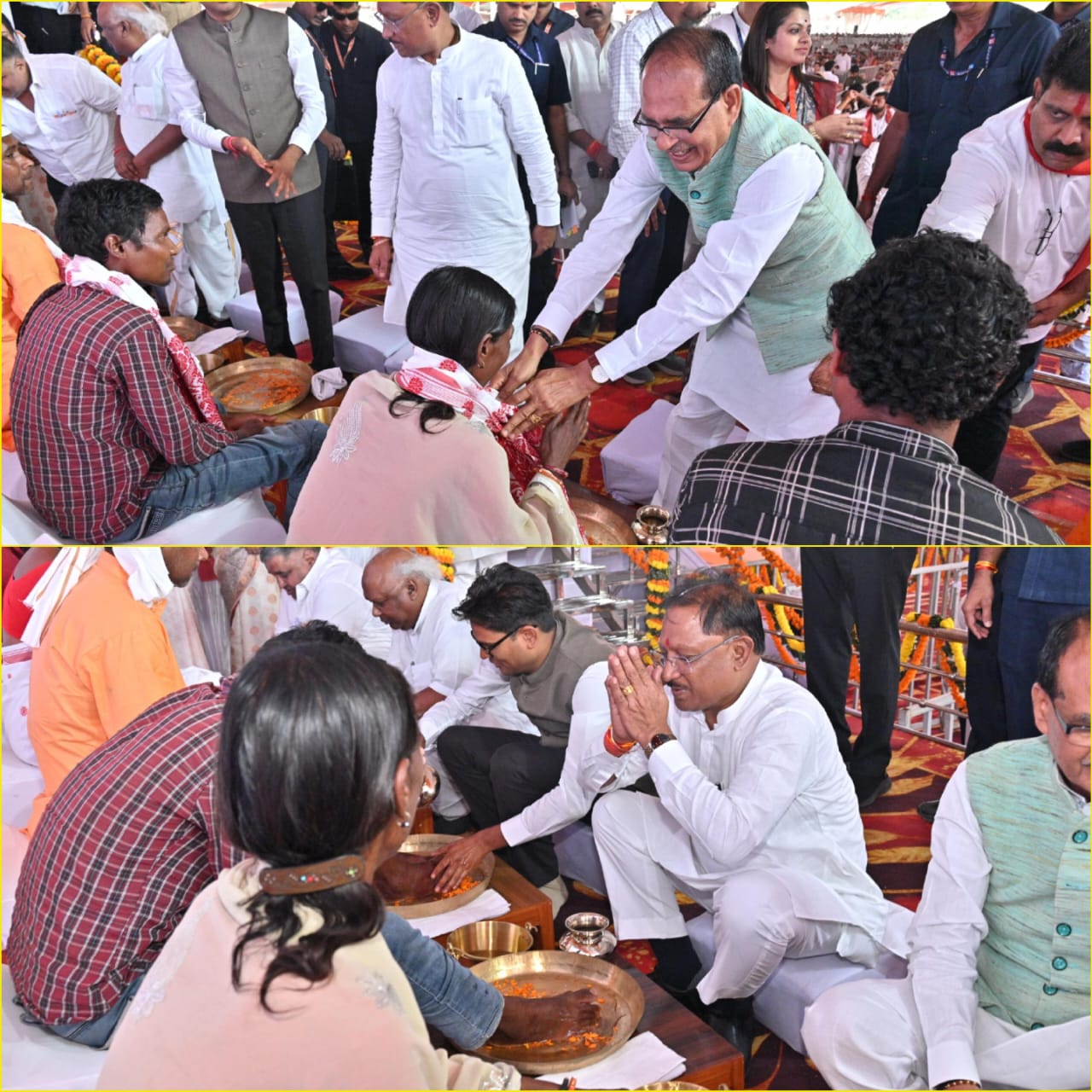 CG News- पीएम आवास योजना के लाभार्थियों के सम्मान में अभूतपूर्व दृश्य: केंद्रीय और राज्य मंत्रियों ने पीएम आवास लाभार्थियों का किया सम्मान…चरण धोकर नेताओं ने दिखाया जनसेवा का भाव…. CG News- पीएम आवास योजना के लाभार्थियों के सम्मान में अभूतपूर्व दृश्य: केंद्रीय और राज्य मंत्रियों ने पीएम आवास लाभार्थियों का किया सम्मान…चरण धोकर नेताओं ने दिखाया जनसेवा का भाव….