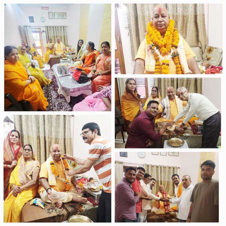 आचार्य जी के कैंम्प 01 निवास पर गुरु पूर्णिमा मनी…. आचार्य पंडित ओमप्रकाश द्विवेदी बोले-ईश्वर प्राप्ति के पथ प्रदर्शक हैं गुरु…