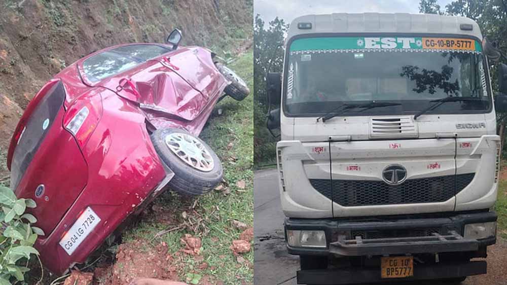 NH-130 पर दर्दनाक हादसा: तेज रफ्तार कार की टक्कर से दो की मौत, ट्रक सुधार रहे थे दोनों