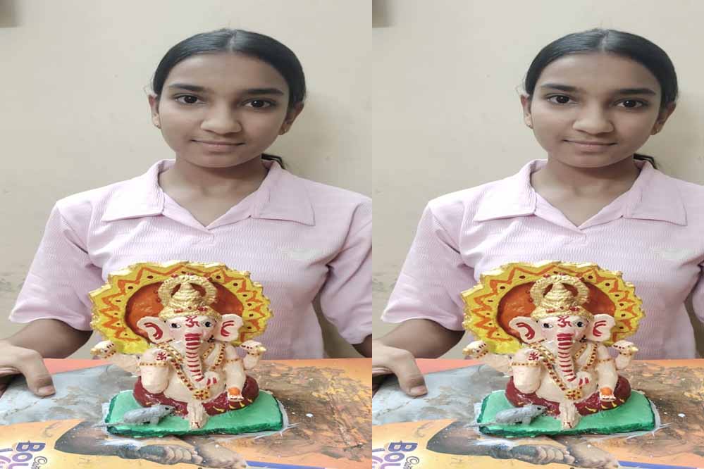 मनेन्द्रगढ़ की बाल प्रतिभा ने सबका मन मोहा – 13 वर्षीय अनन्या ने बनाई सुंदर बाल गणेश प्रतिमा