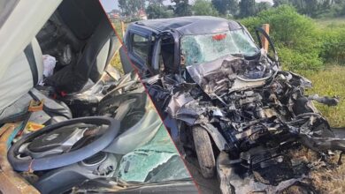 उज्जैन में कार-डंपर टक्कर, तीन युवकों की मौत, एक घायल