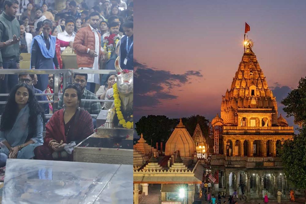 अभिनेत्री दिव्या दत्ता बाबा महाकाल के धाम पहुंचीं, नंदी जी के कानों में की मनोकामना